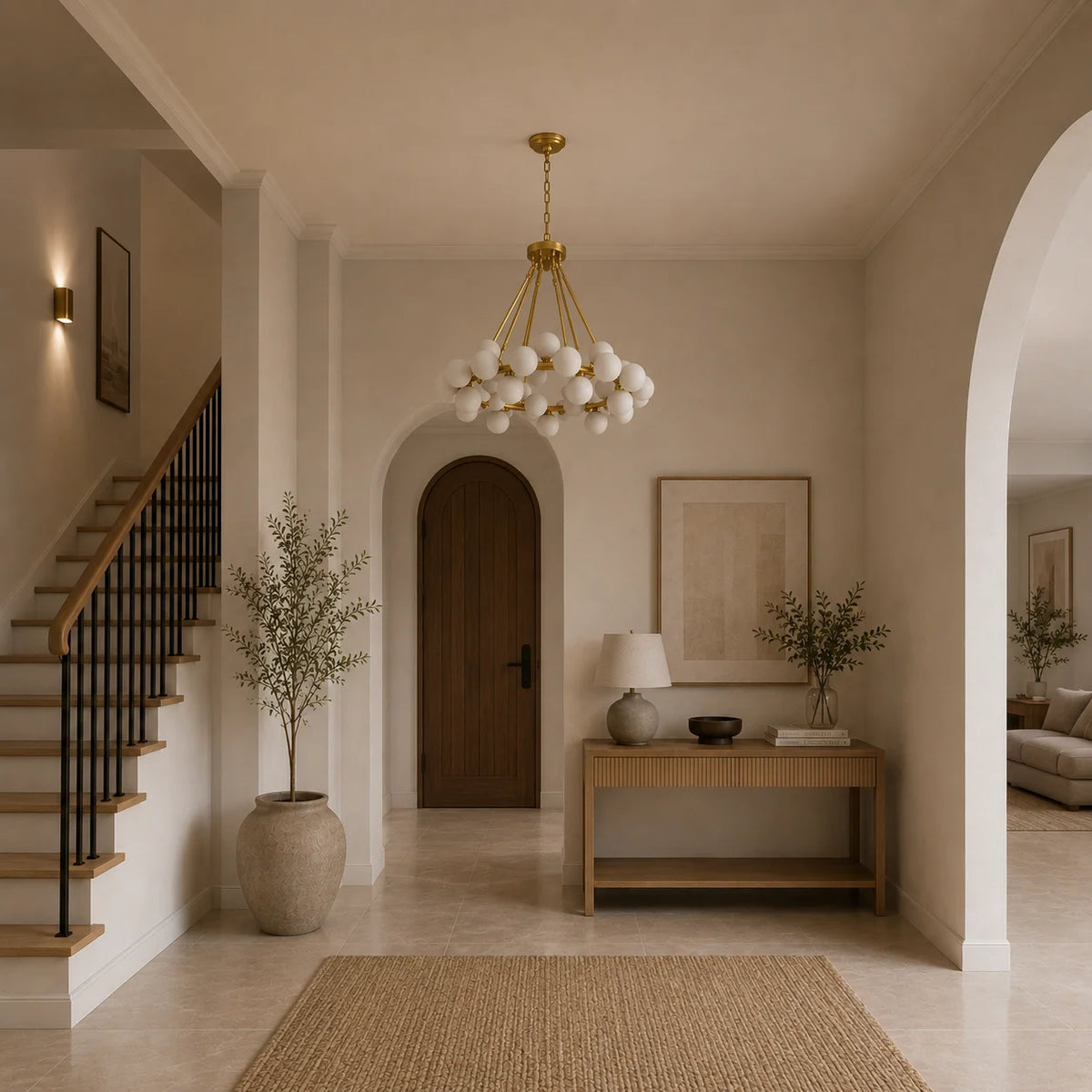 Arya 45 Light Satin Gold Chandelier