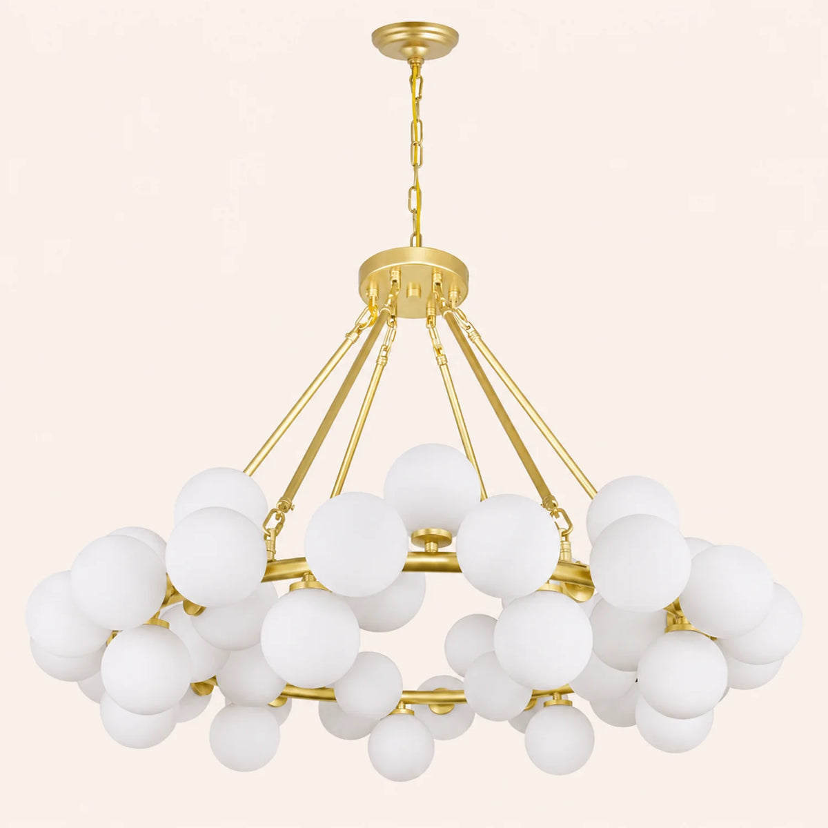 Arya 45 Light Satin Gold Chandelier