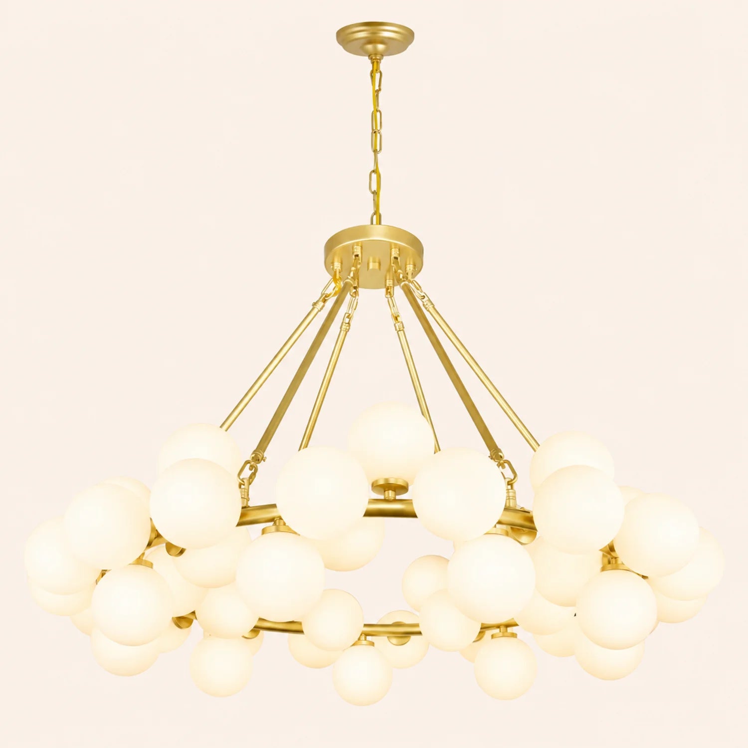 Arya 45 Light Satin Gold Chandelier