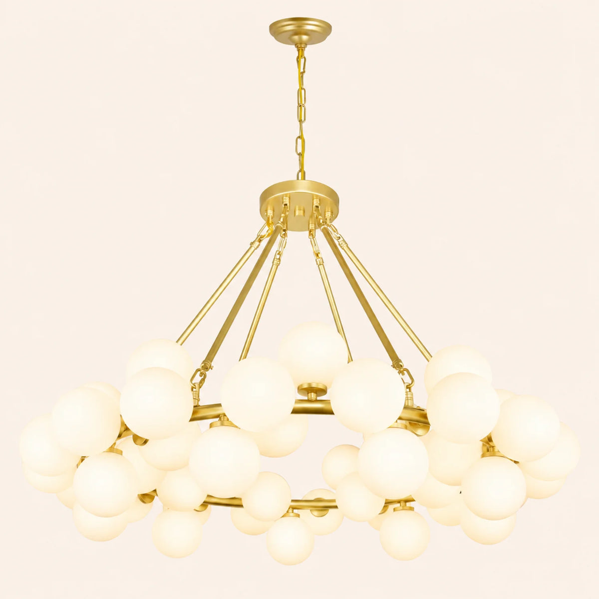 Arya 45 Light Satin Gold Chandelier