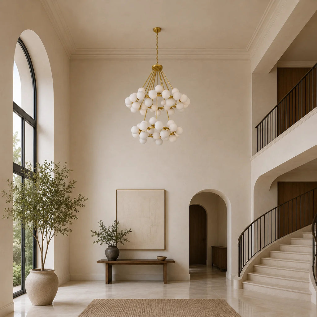 Arya 70 Light Satin Gold Chandelier