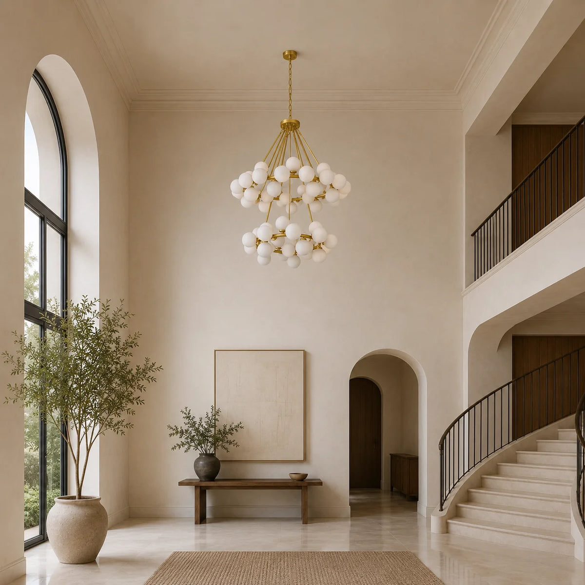 Arya 70 Light Satin Gold Chandelier