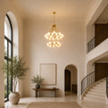 Arya 70 Light Satin Gold Chandelier