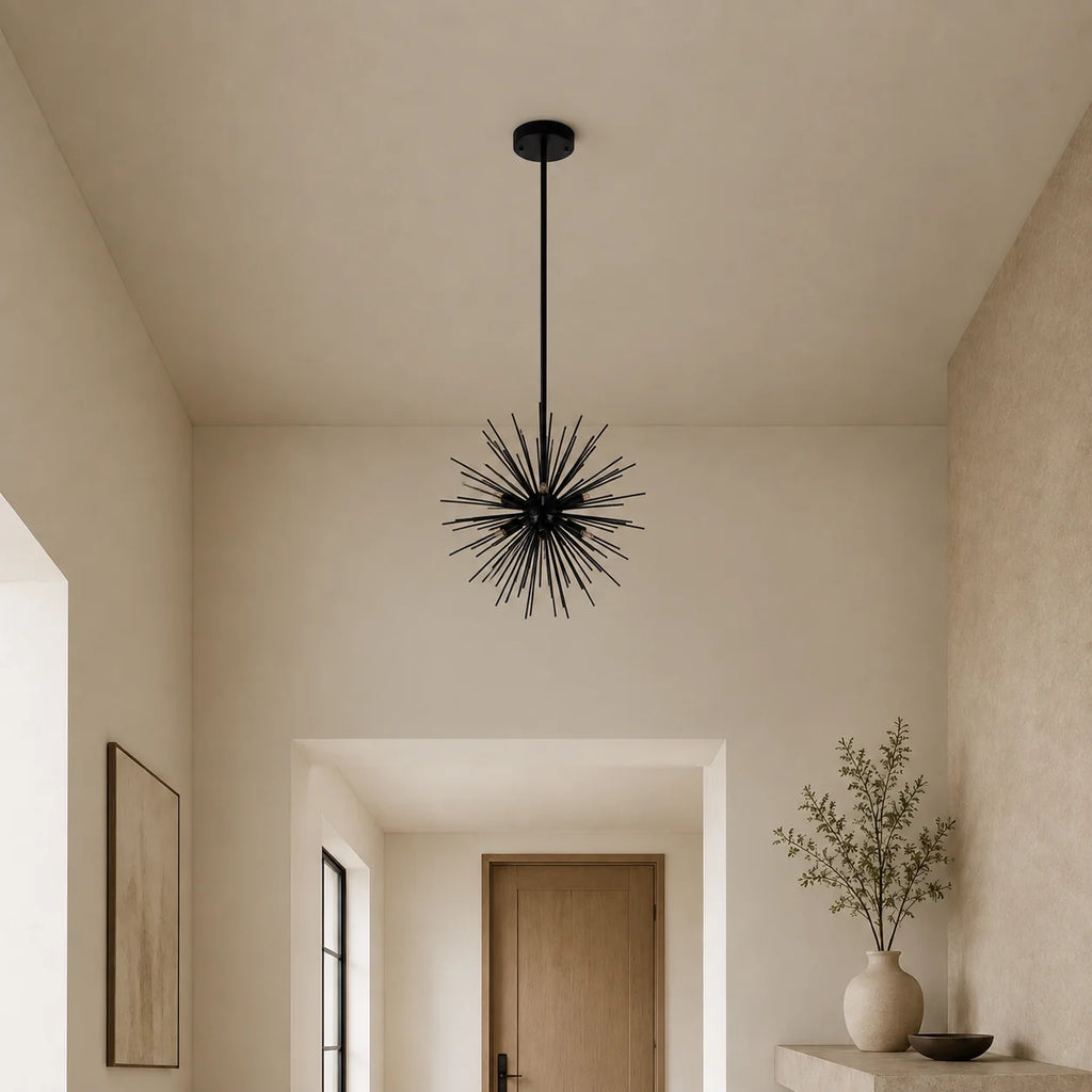 Savannah 6 Light 16in Black Chandelier