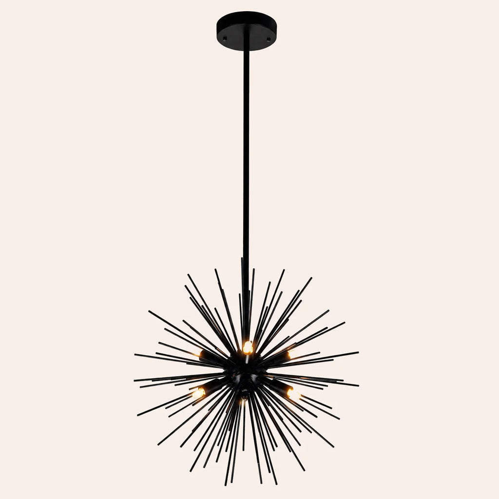 Savannah 6 Light 16in Black Chandelier
