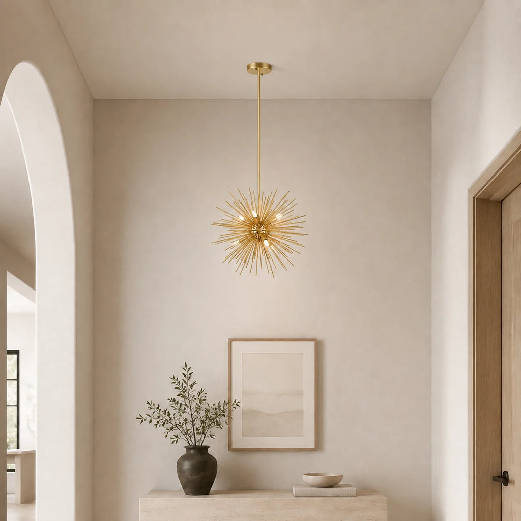 Savannah 6 Light 16in Gold Leaf Chandelier
