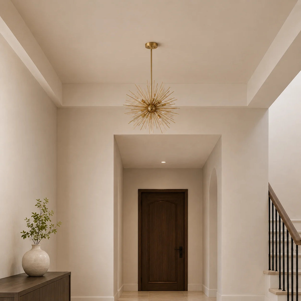 Savannah 9 Light 33in Gold Leaf Chandelier