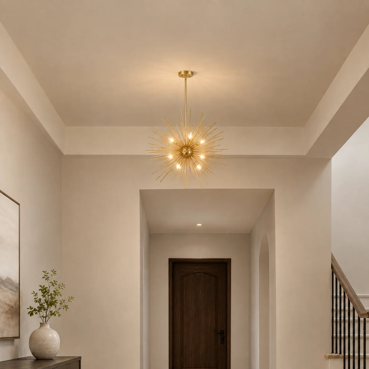 Savannah 9 Light 33in Gold Leaf Chandelier