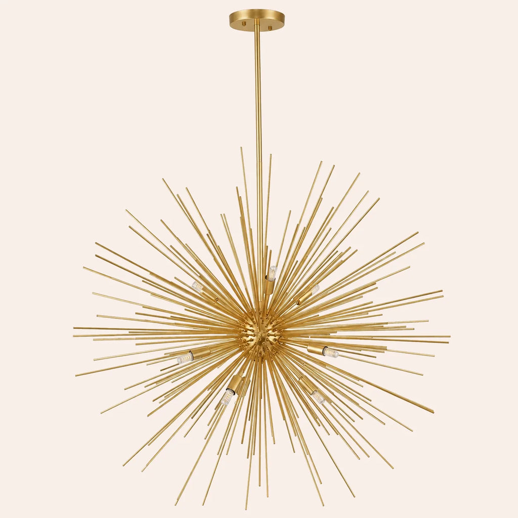 Savannah 9 Light 33in Gold Leaf Chandelier