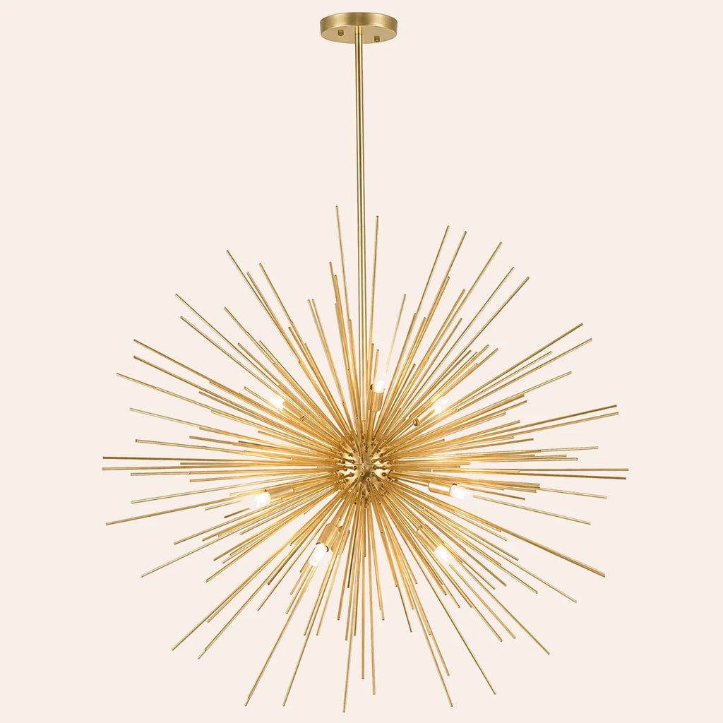 Savannah 9 Light 33in Gold Leaf Chandelier