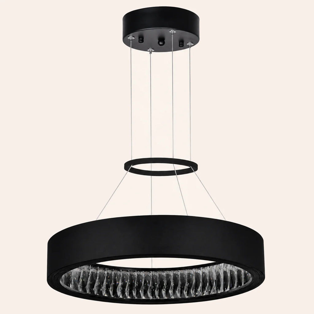 Rosalina Integrated LED 20in Matte Black Chandelier