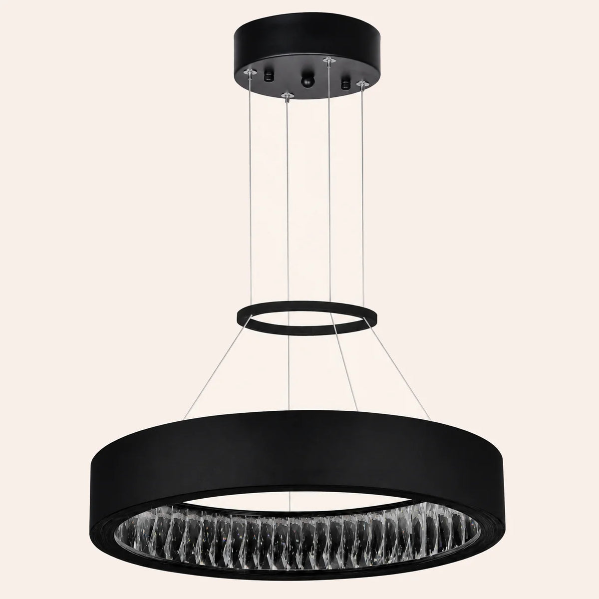 Rosalina Integrated LED 20in Matte Black Chandelier