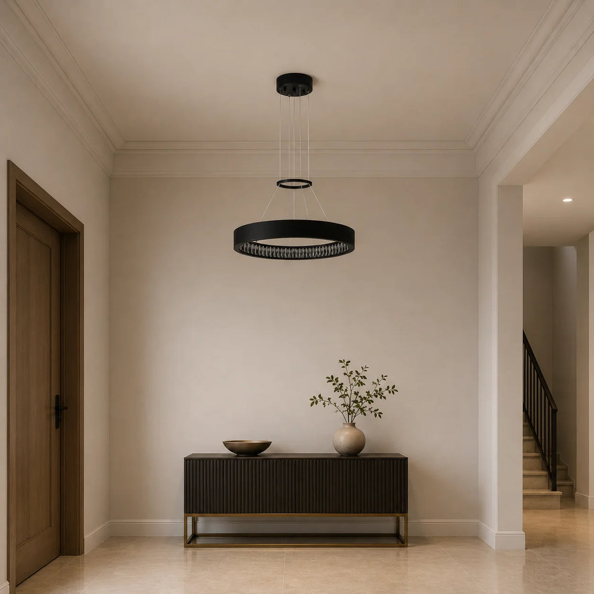 Rosalina Integrated LED 26in Matte Black Chandelier