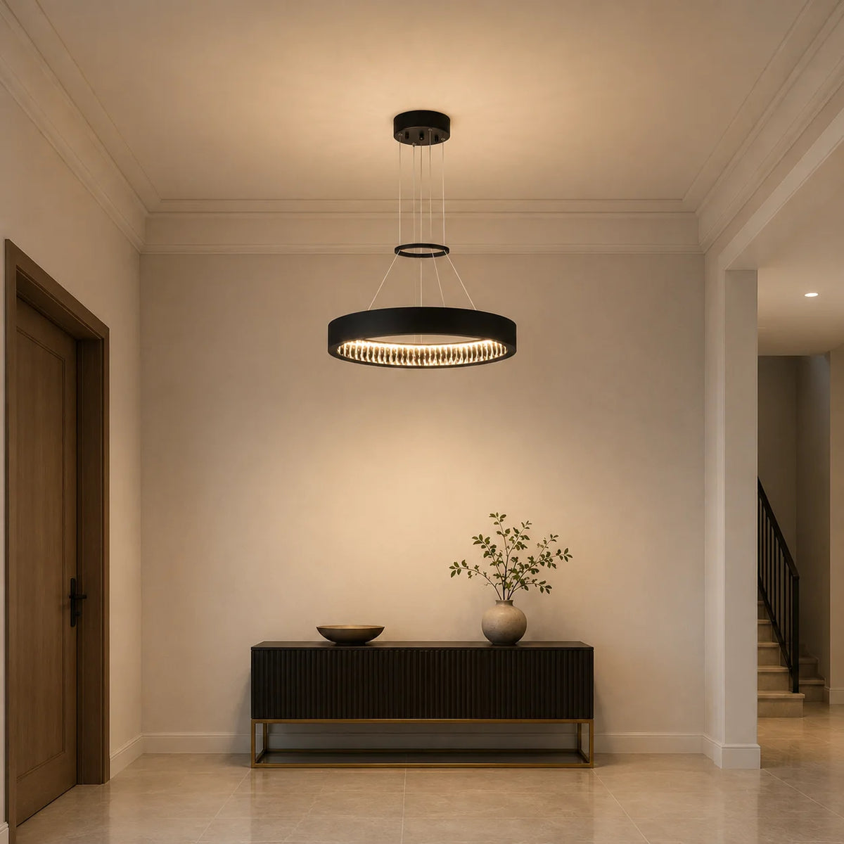 Rosalina Integrated LED 26in Matte Black Chandelier
