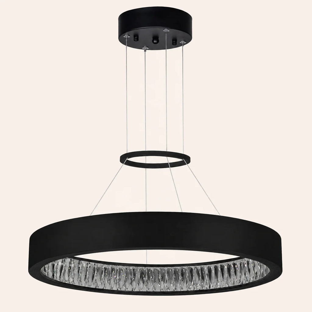 Rosalina Integrated LED 26in Matte Black Chandelier