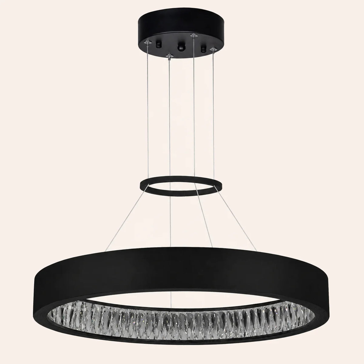 Rosalina Integrated LED 26in Matte Black Chandelier