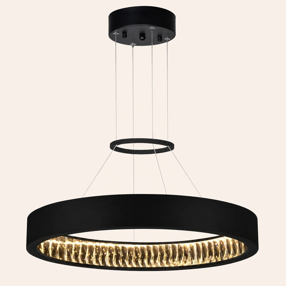 Rosalina Integrated LED 26in Matte Black Chandelier