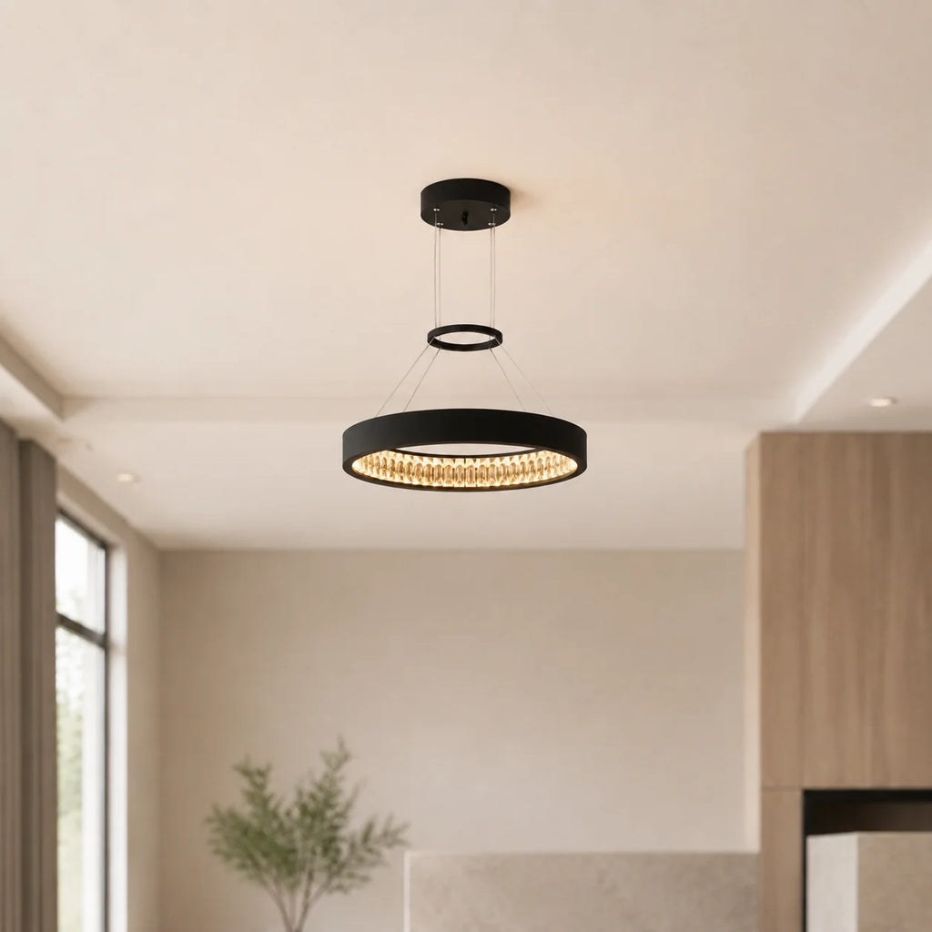 Rosalina Integrated LED 42in Matte Black Chandelier
