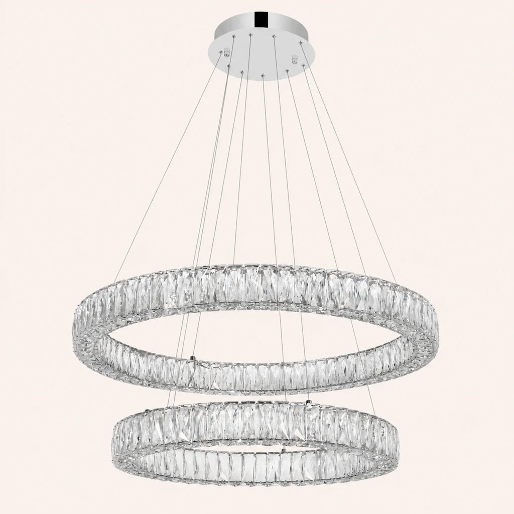 Madeline Integrated LED 2 Ring 32in Chrome Chandelier