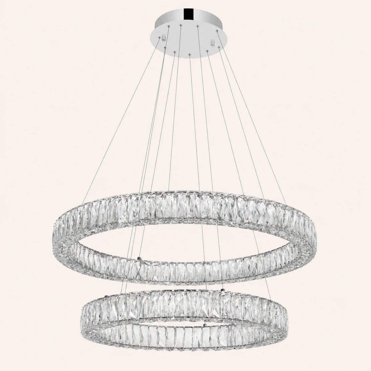 Madeline Integrated LED 2 Ring 32in Chrome Chandelier