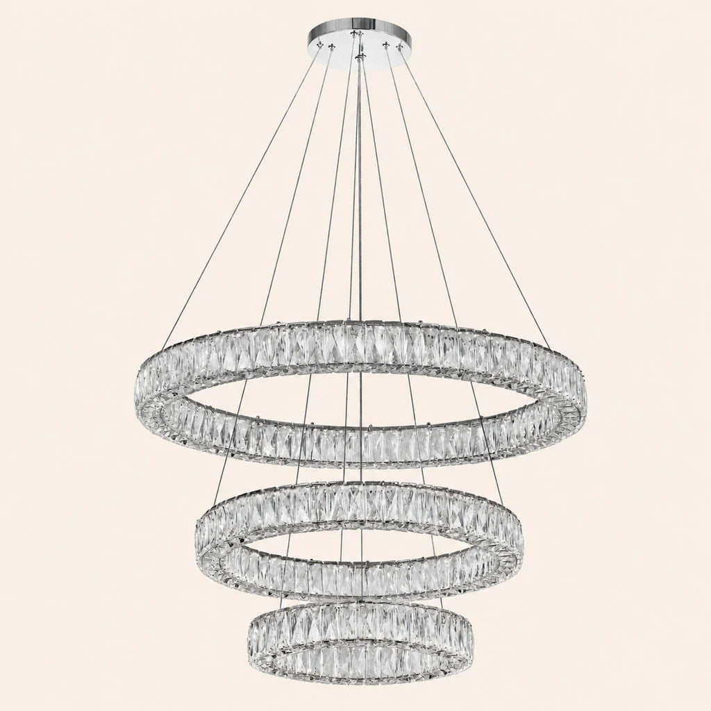 Madeline Integrated LED 3 Ring 32in Chrome Chandelier