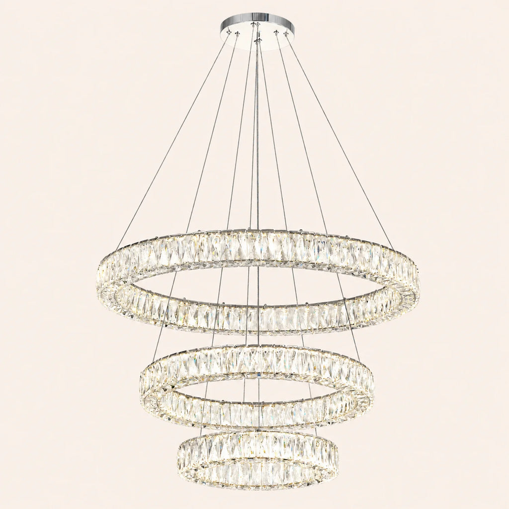 Madeline Integrated LED 3 Ring 32in Chrome Chandelier