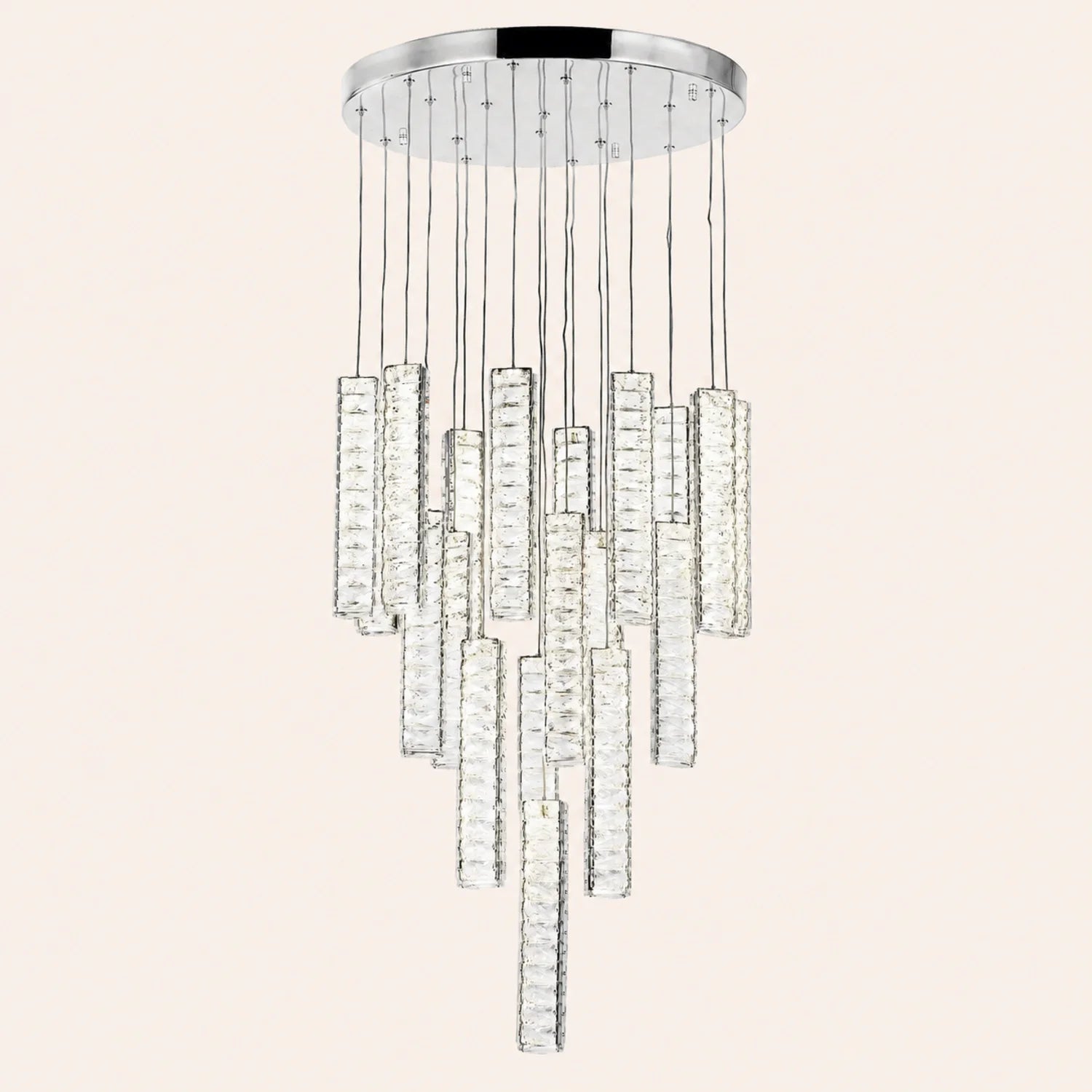 Celina Integrated LED 20in 19 Pendant Chrome Chandelier