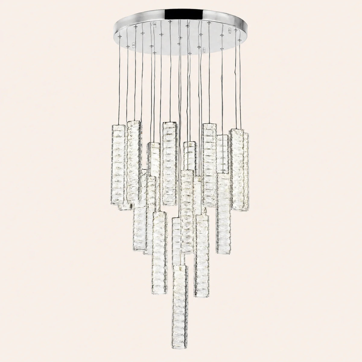Celina Integrated LED 20in 19 Pendant Chrome Chandelier