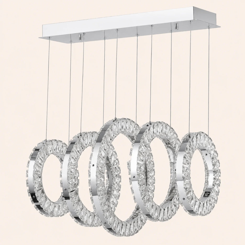 Celina Integrated LED 26in 5 Ring Chrome Chandelier