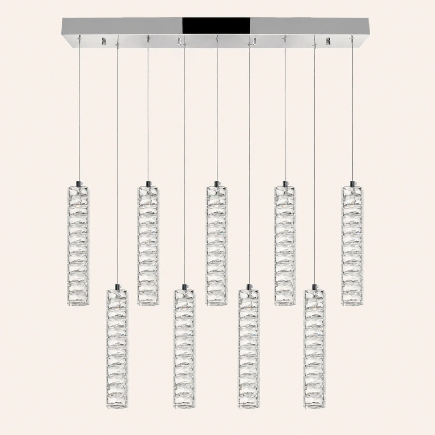 Celina Integrated LED 32in 9 Pendant Chrome Chandelier