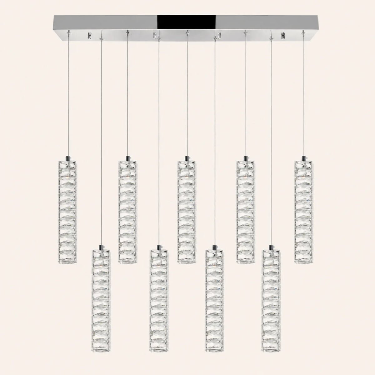 Celina Integrated LED 32in 9 Pendant Chrome Chandelier