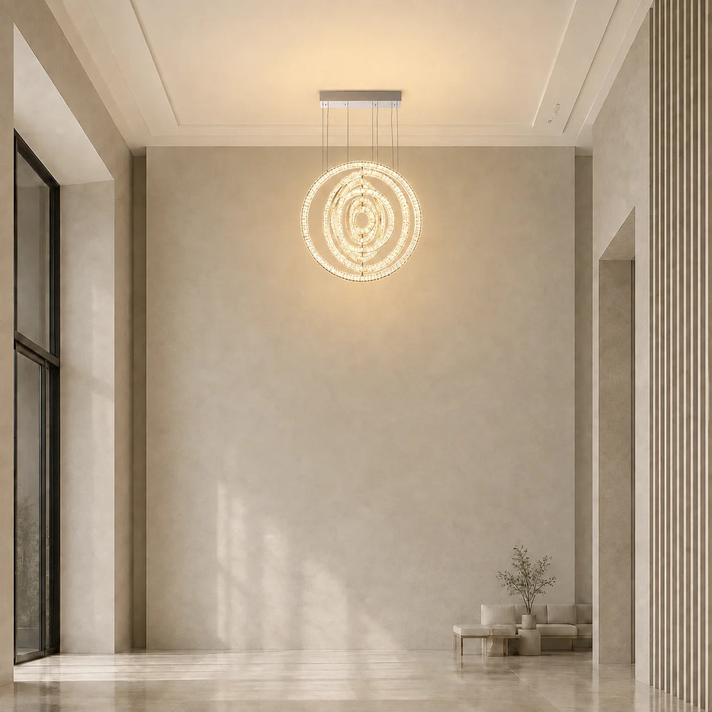 Celina Integrated LED 37in Round Chrome Chandelier