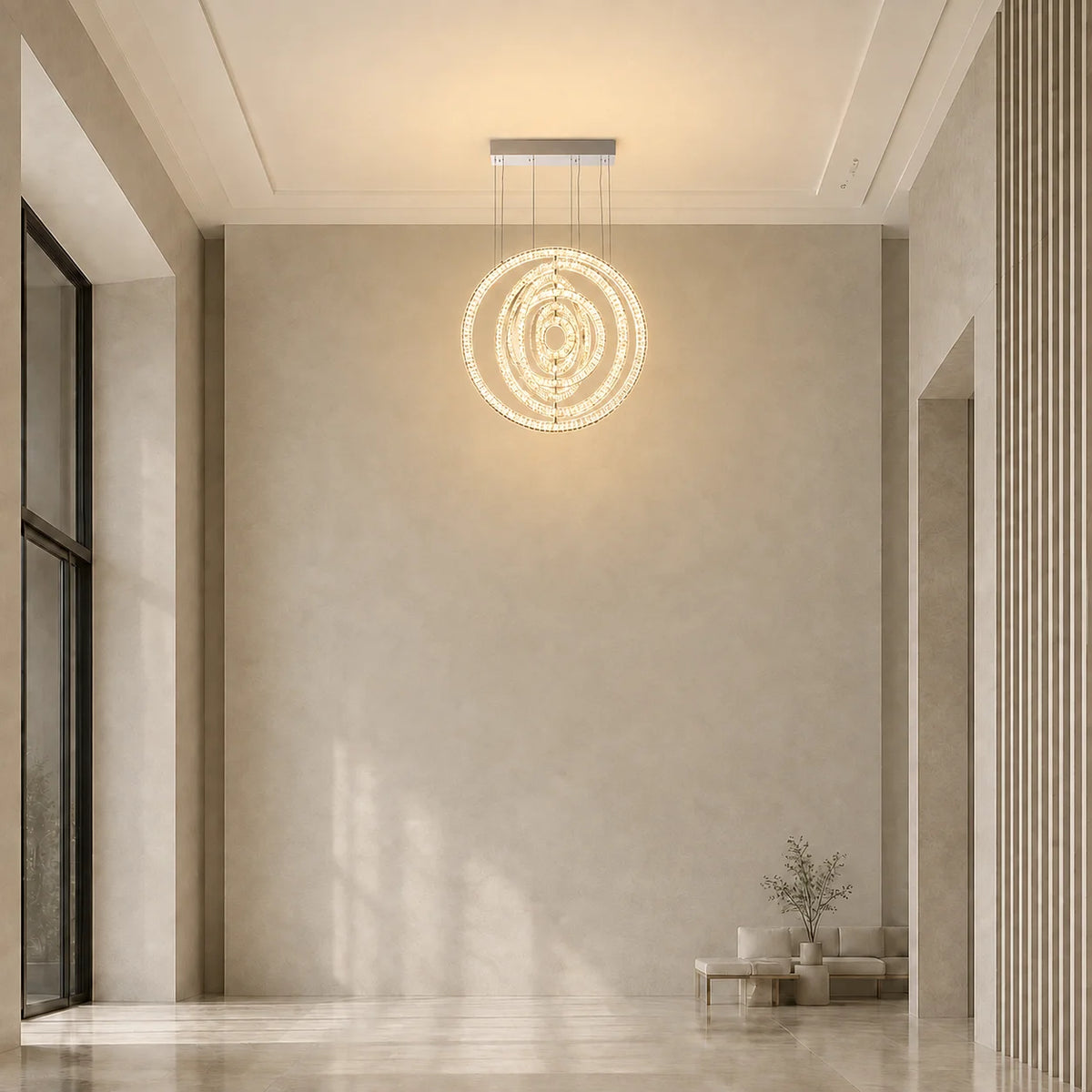 Celina Integrated LED 37in Round Chrome Chandelier