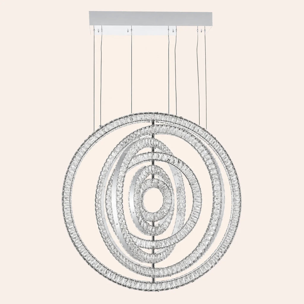 Celina Integrated LED 37in Round Chrome Chandelier