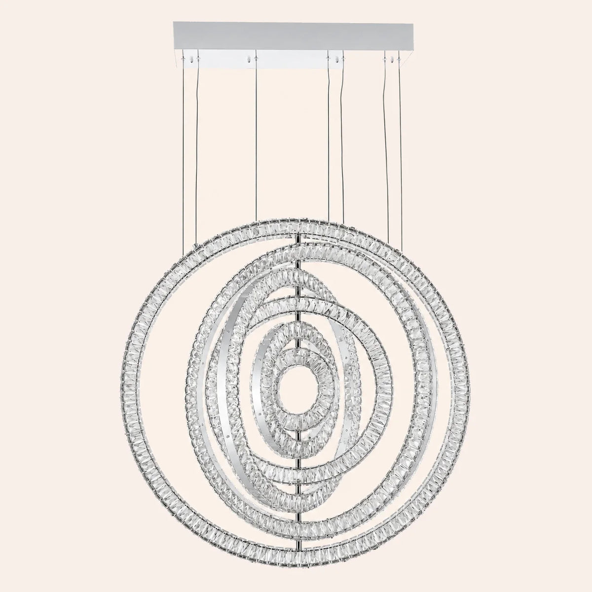 Celina Integrated LED 37in Round Chrome Chandelier