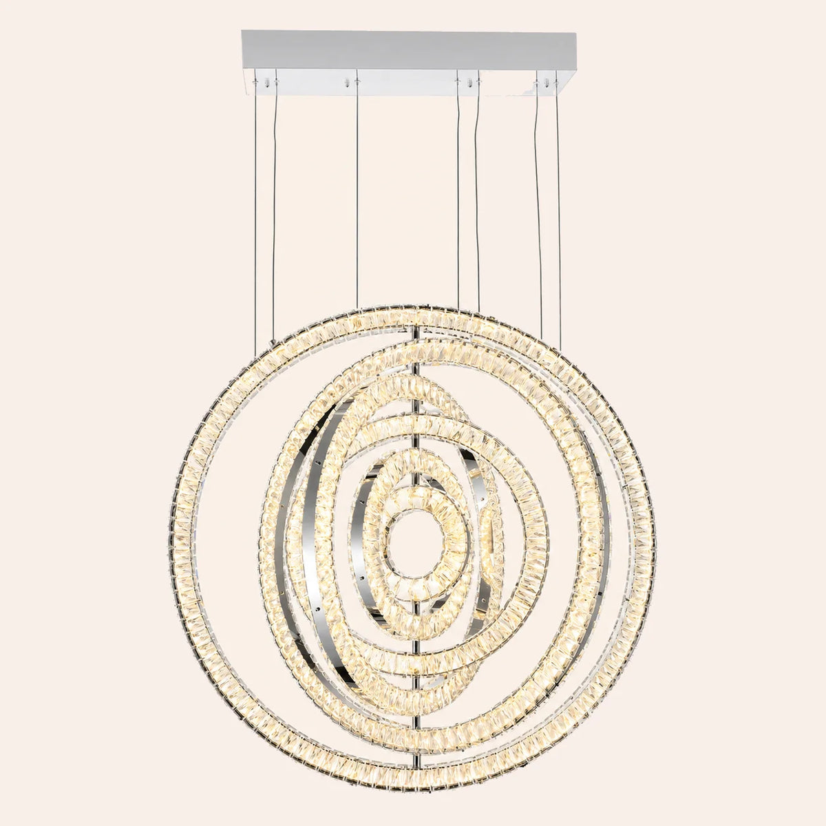 Celina Integrated LED 37in Round Chrome Chandelier