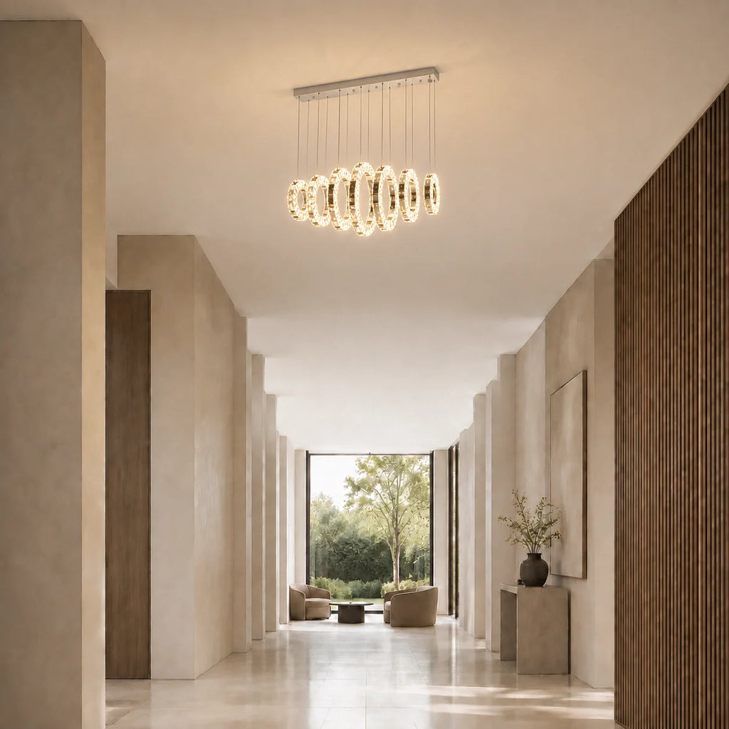 Celina Integrated LED 37in 7 Ring Chrome Chandelier
