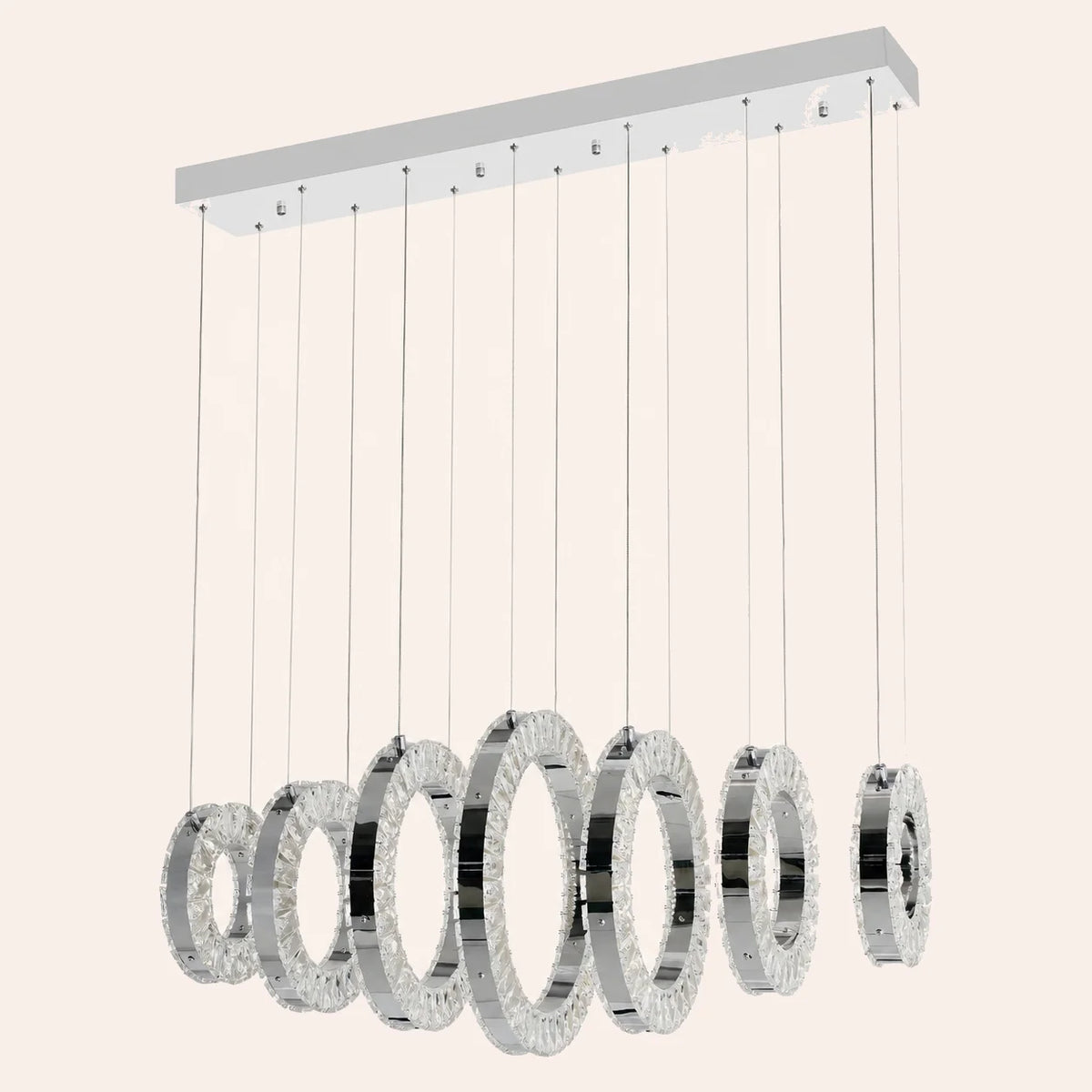 Celina Integrated LED 37in 7 Ring Chrome Chandelier