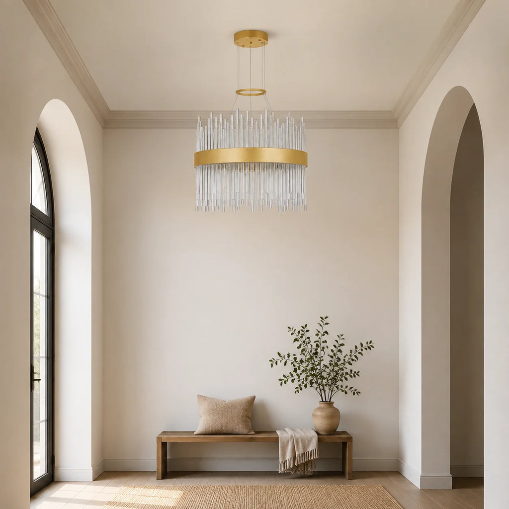 Genevieve Integrated LED 16in Medallion Gold Chandelier