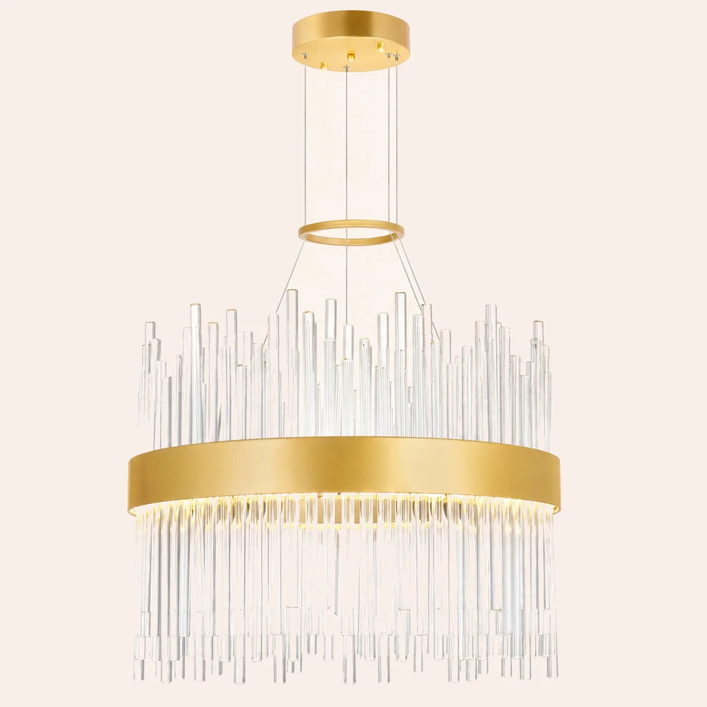 Genevieve Integrated LED 16in Medallion Gold Chandelier