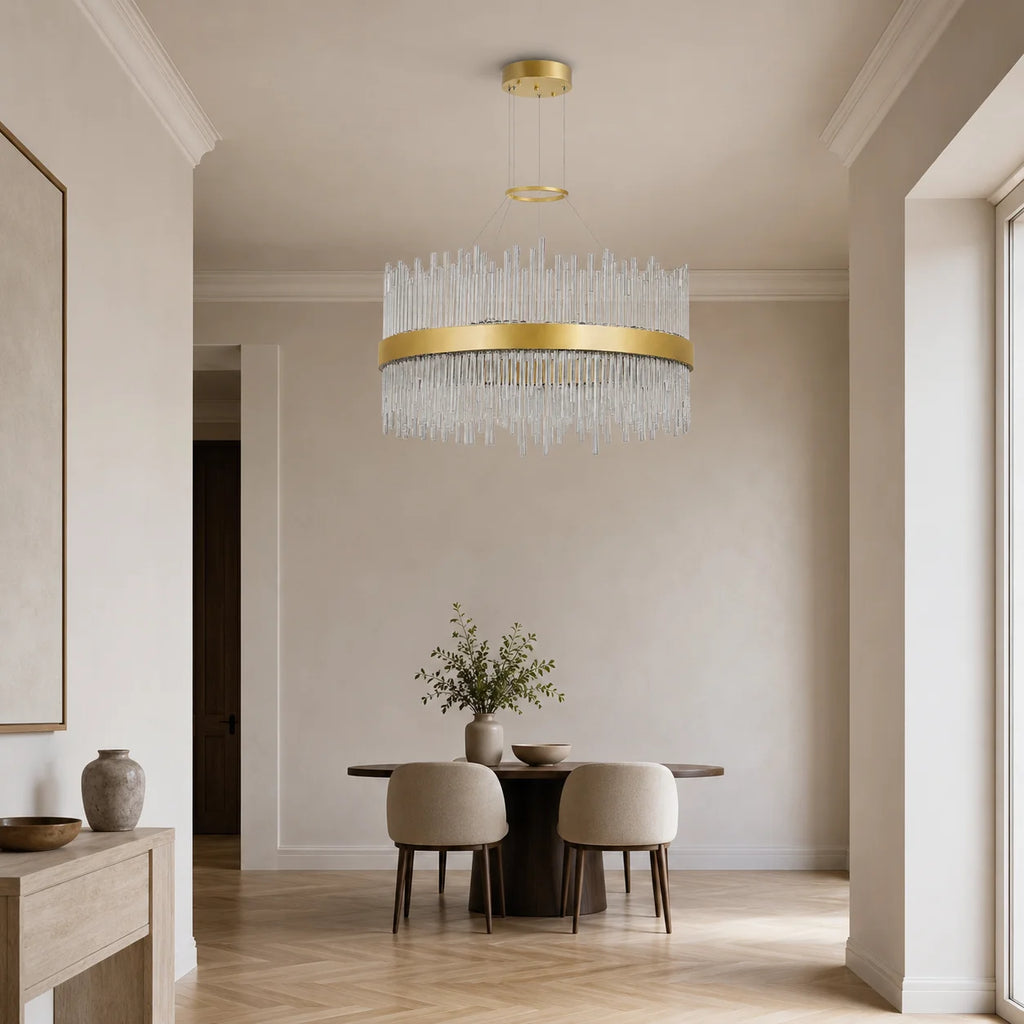 Genevieve Integrated LED 24in Medallion Gold Chandelier