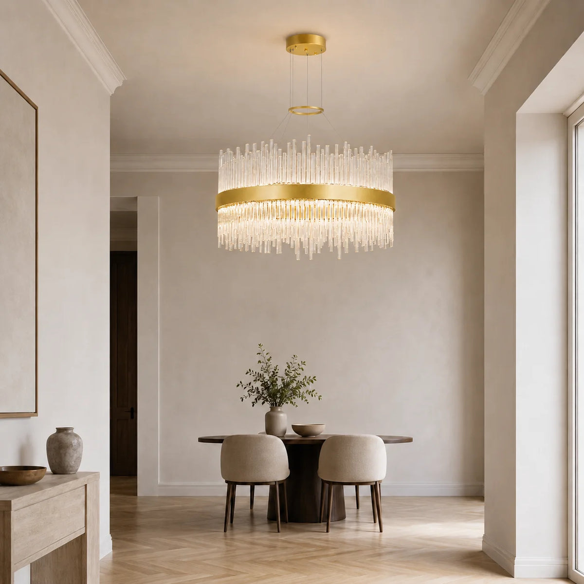 Genevieve Integrated LED 24in Medallion Gold Chandelier