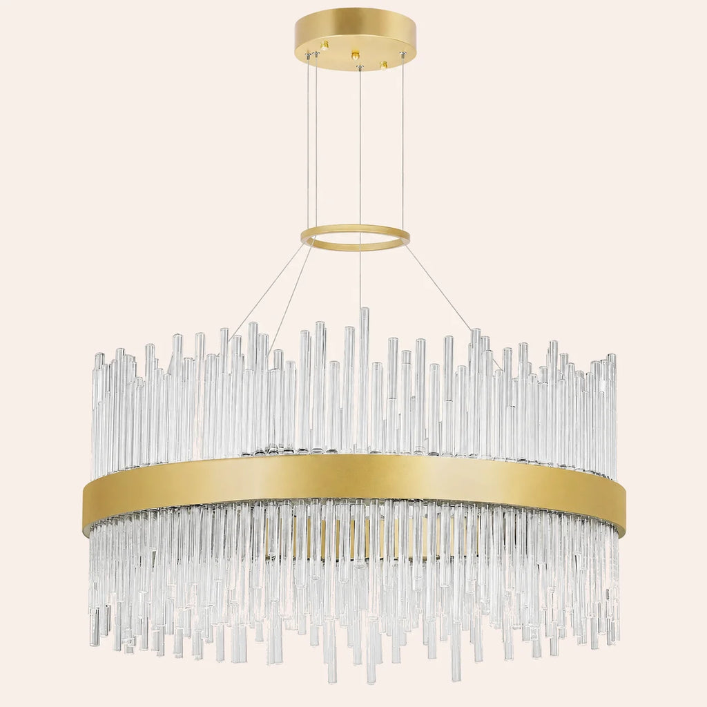 Genevieve Integrated LED 24in Medallion Gold Chandelier