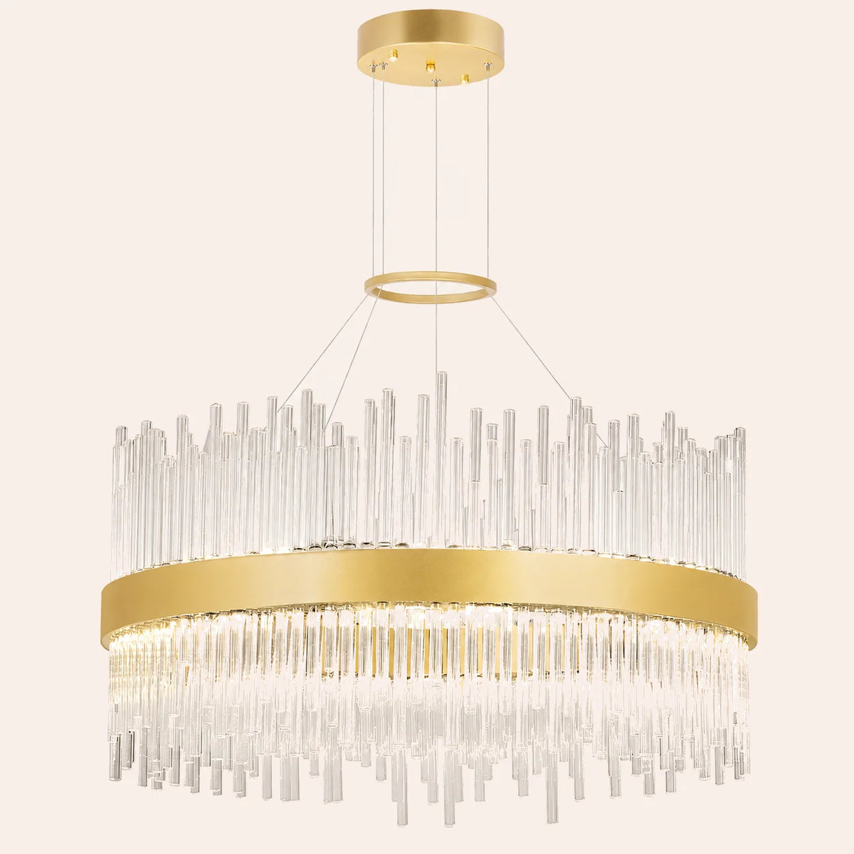 Genevieve Integrated LED 24in Medallion Gold Chandelier