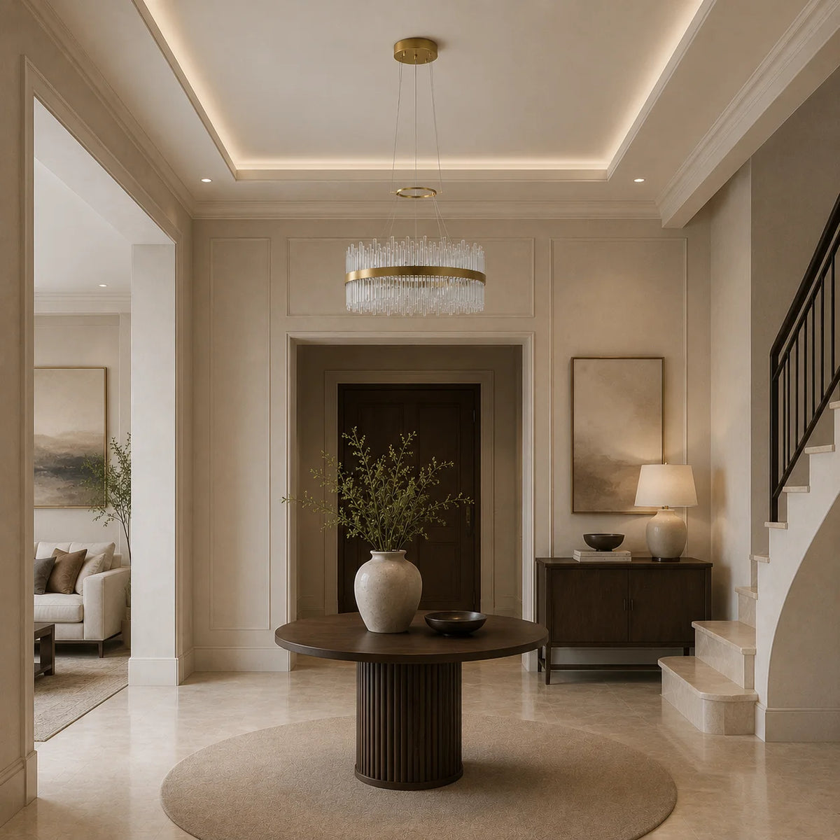 Genevieve Integrated LED 32in Medallion Gold Chandelier