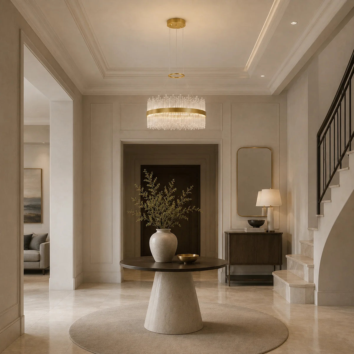 Genevieve Integrated LED 32in Medallion Gold Chandelier