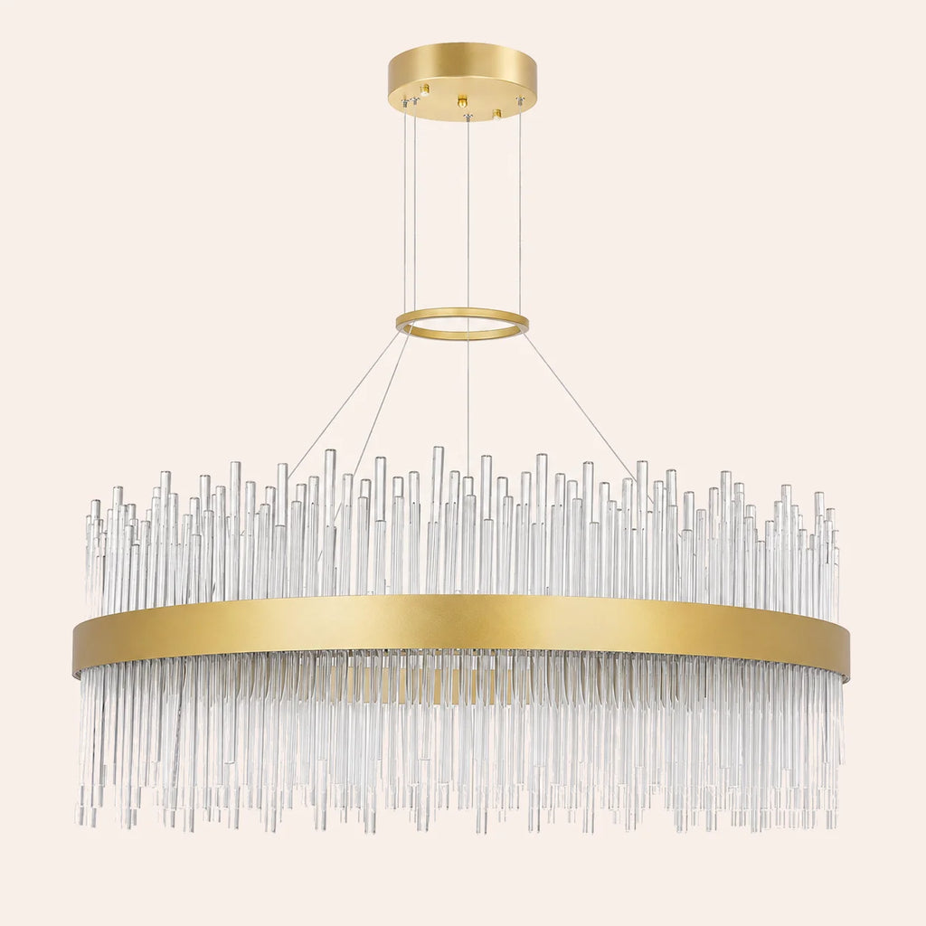 Genevieve Integrated LED 32in Medallion Gold Chandelier