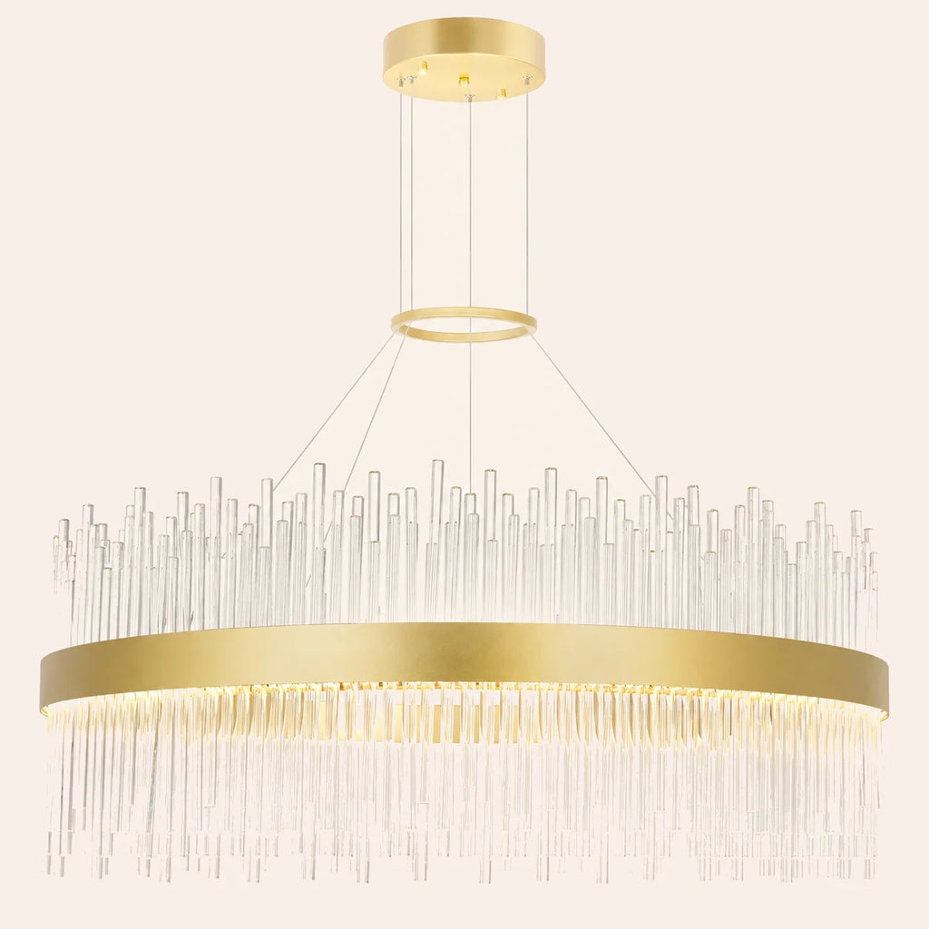 Genevieve Integrated LED 32in Medallion Gold Chandelier