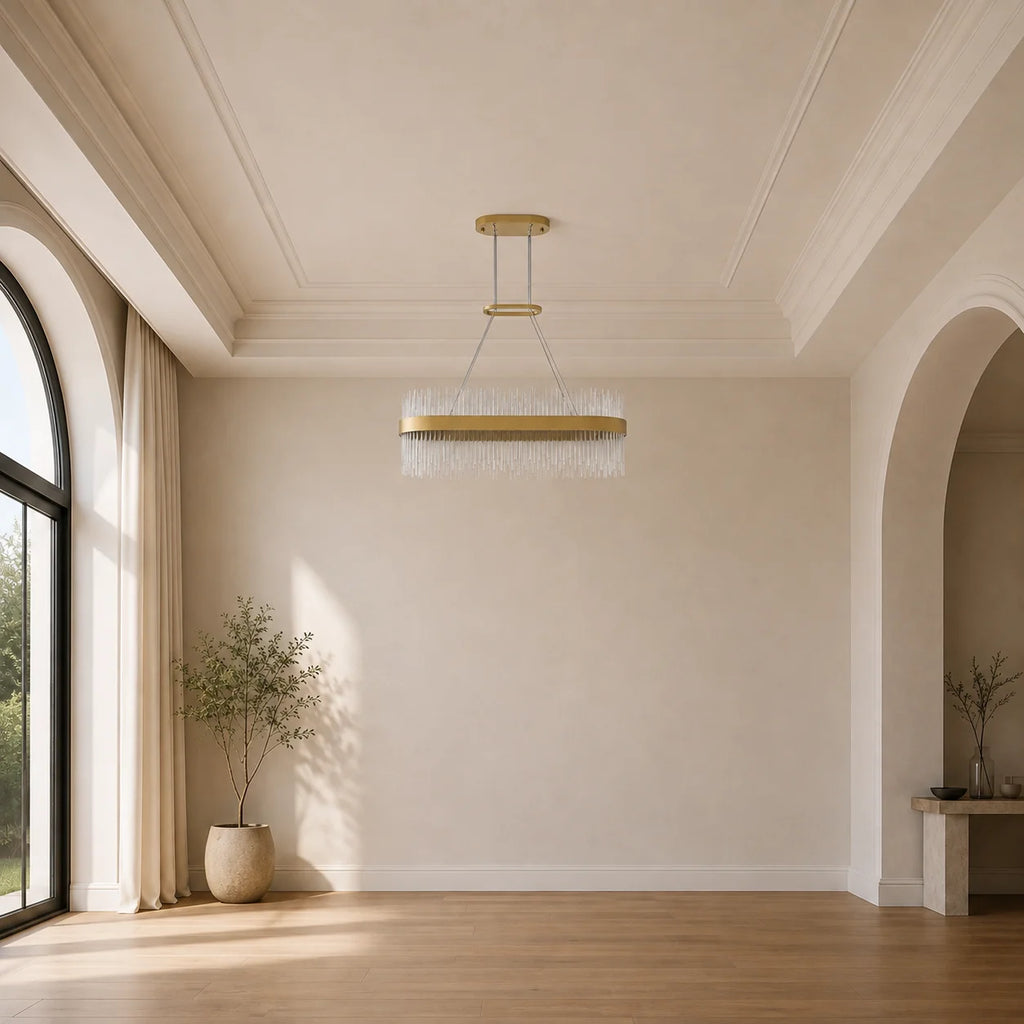 Genevieve Integrated LED 39in Medallion Gold Chandelier