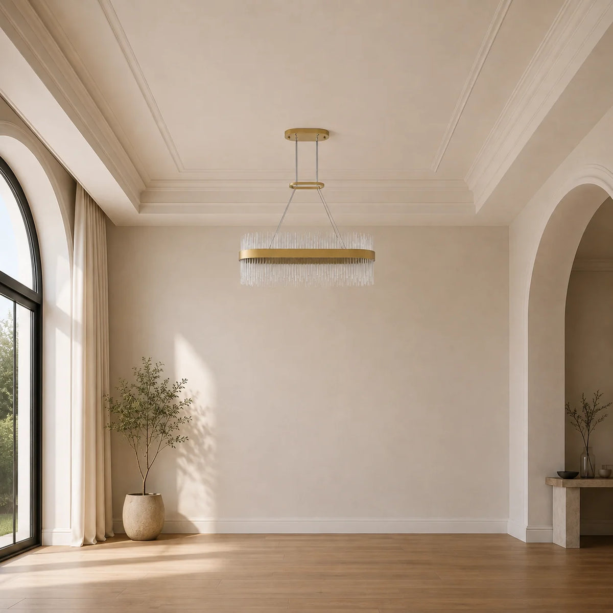 Genevieve Integrated LED 39in Medallion Gold Chandelier